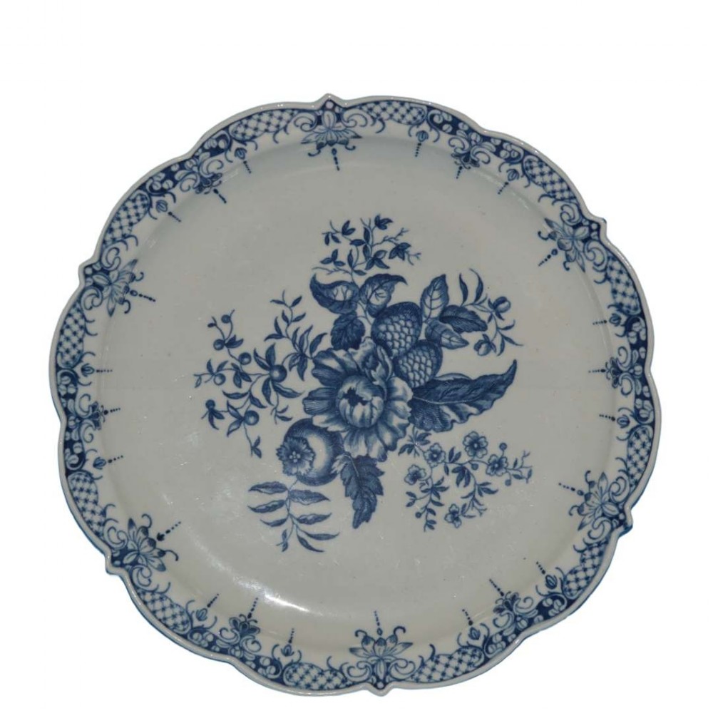 worcester first period porcelain cone pattern dish c1780