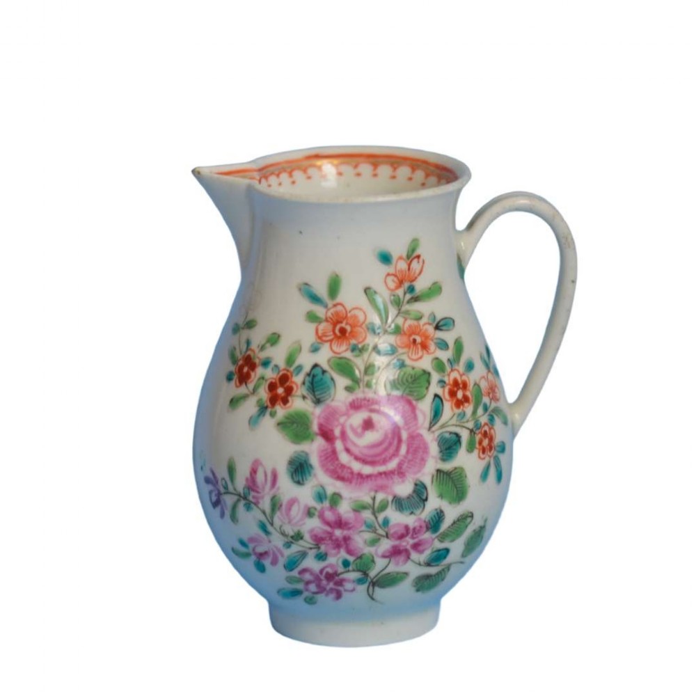 18th century worcester floral porcelain sparrow beak jug