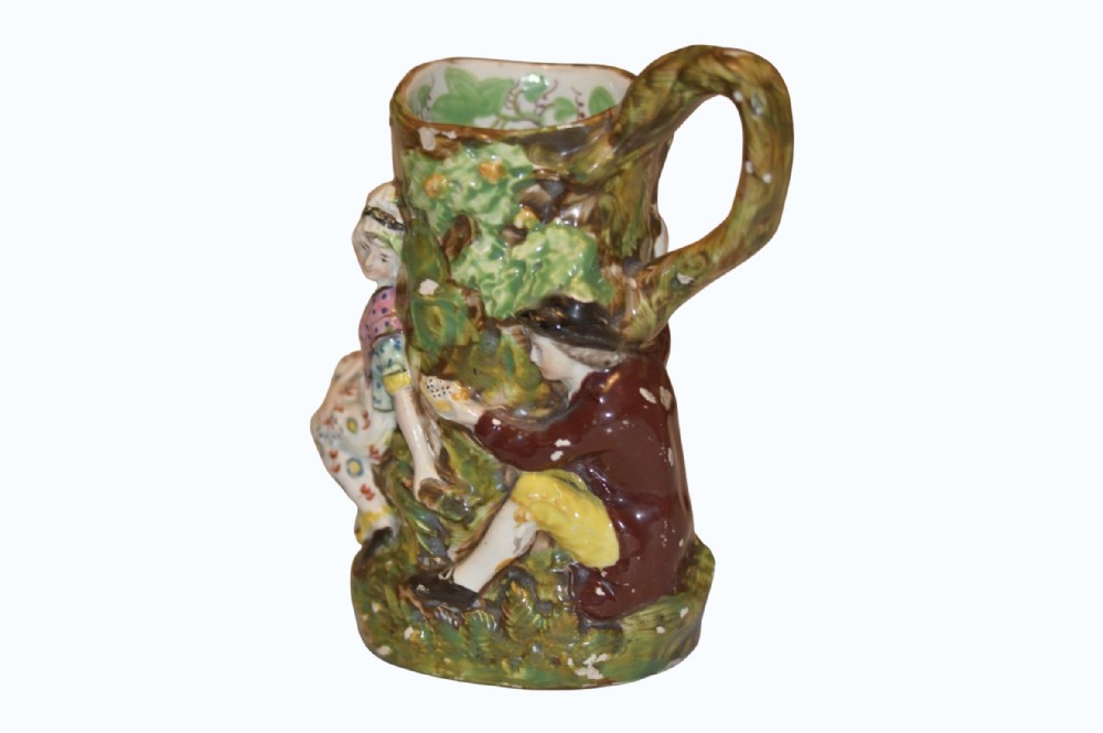 staffordshire pearlware 'fair hebe' jug c1710