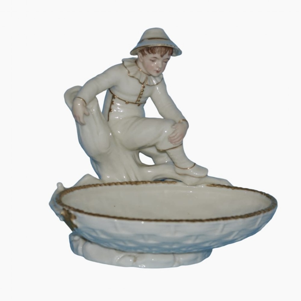 royal worcester hadley style figural porcelain comport 1882