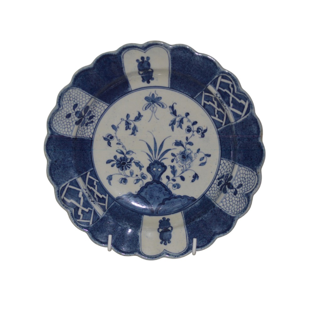 rare attractive caughley dessert dish scholars rock pattern c1775