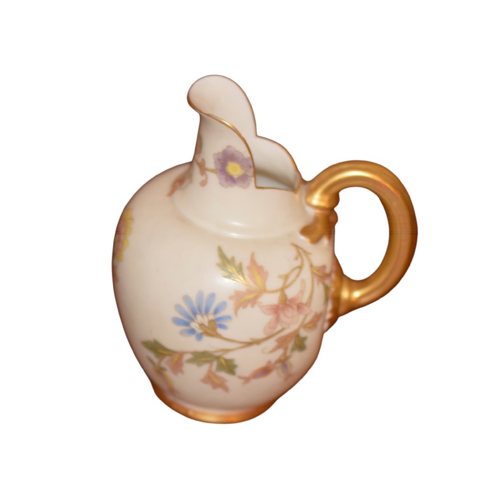 1891 royal worcester victorian porcelain helmet shaped jug