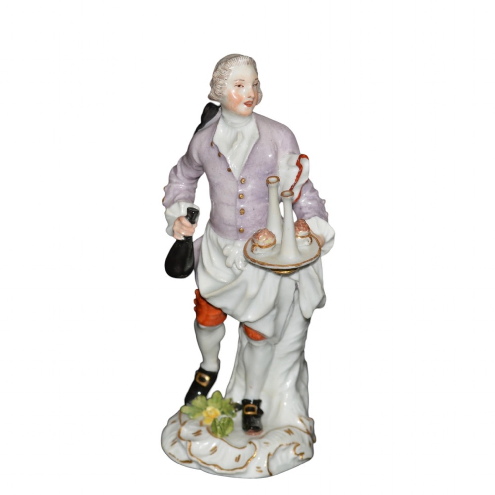 circa 1755 meissen figure of a lemonade seller 'cris de paris' series