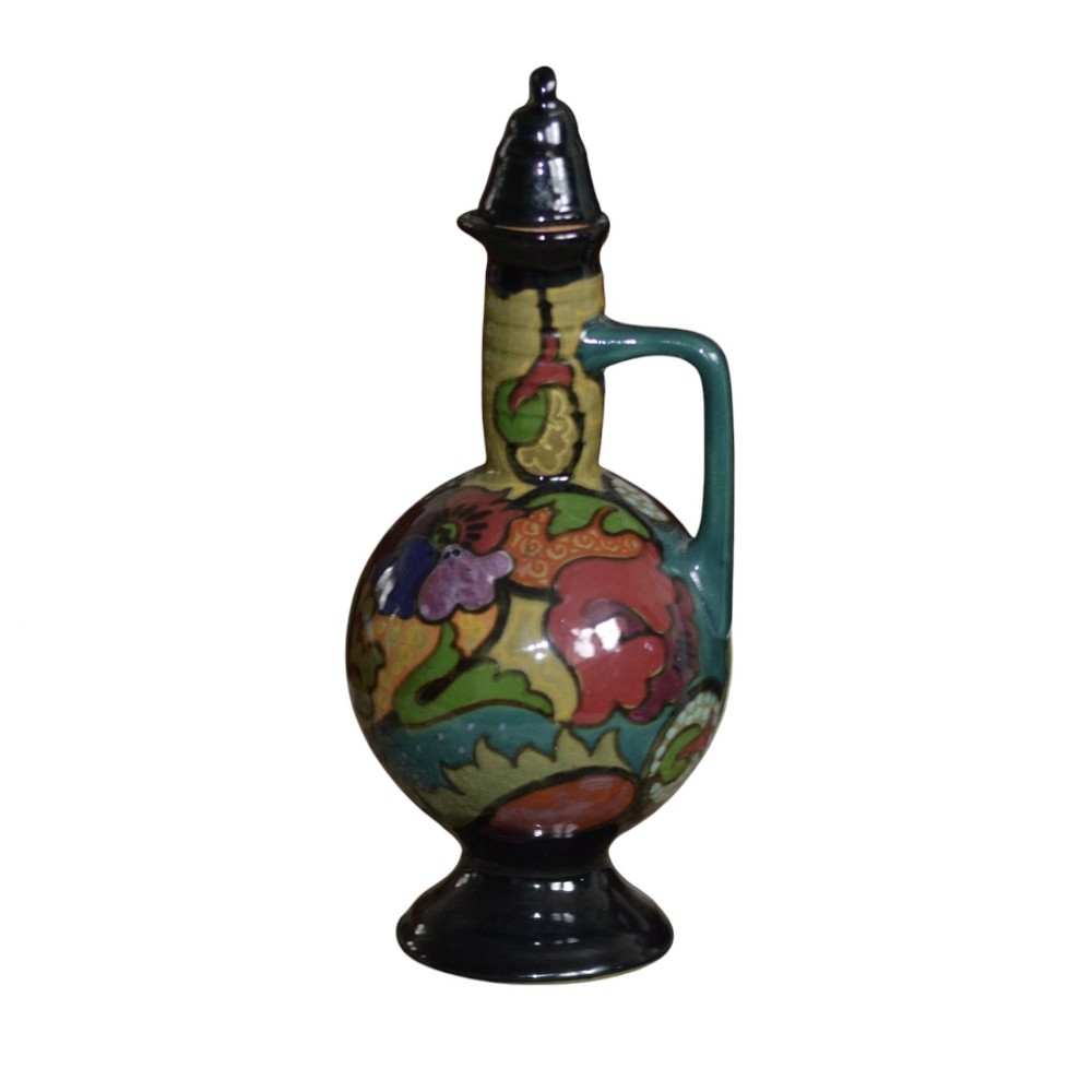 dutch art deco earthenware liqueur jug c1920